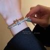 Zircon Open Bangle: Simple & Versatile Luxury Bracelet with Niche Design and Internet Celebrity Style.