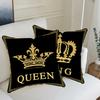 Schwarz Und Gold König Und Königin Buchstaben Quadrat Heim Büro Dekoration Kissenbezug Kissen Kissen Weich Und Nicht Verblassend