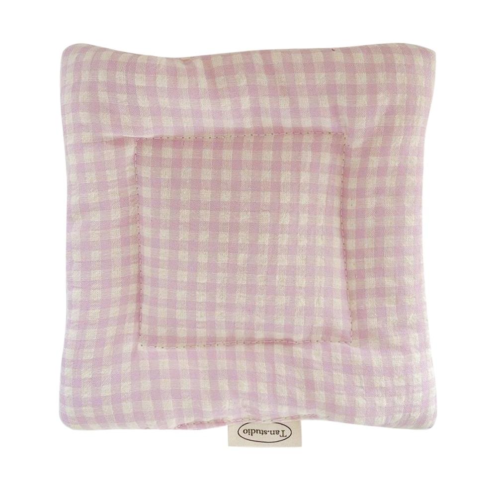 Vintage Hand Made Coaster Korean Style Checked Pattern Cotton Coaster Aesthetic Design Soft Placemats Kitchen Accessory