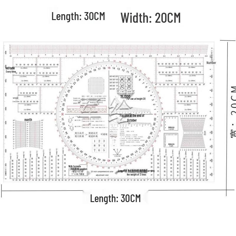 Wuyi TQ-13 Multi-functional Map Reading Ruler