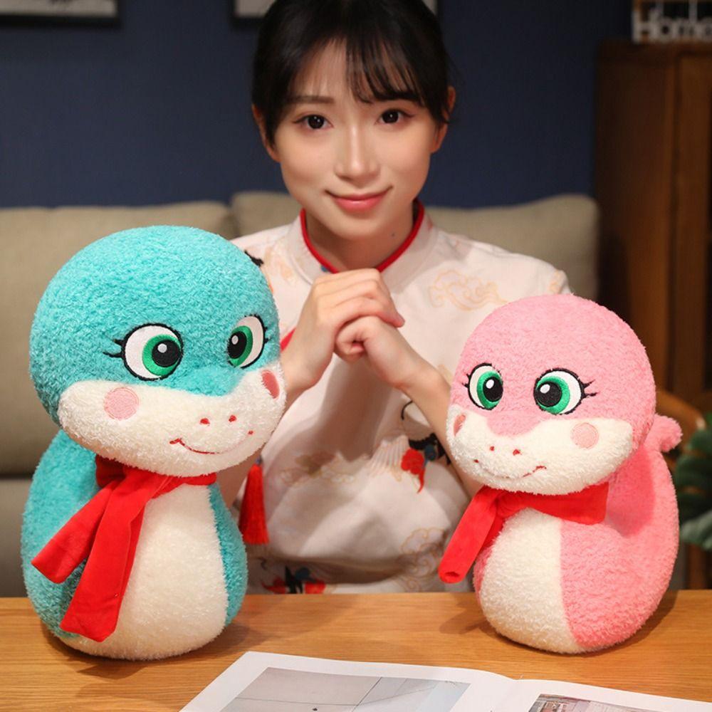 Fluffy Snake Year Plush Toy Zodiacs Snake Lucky Snake Plushies Doll  Car Decor
