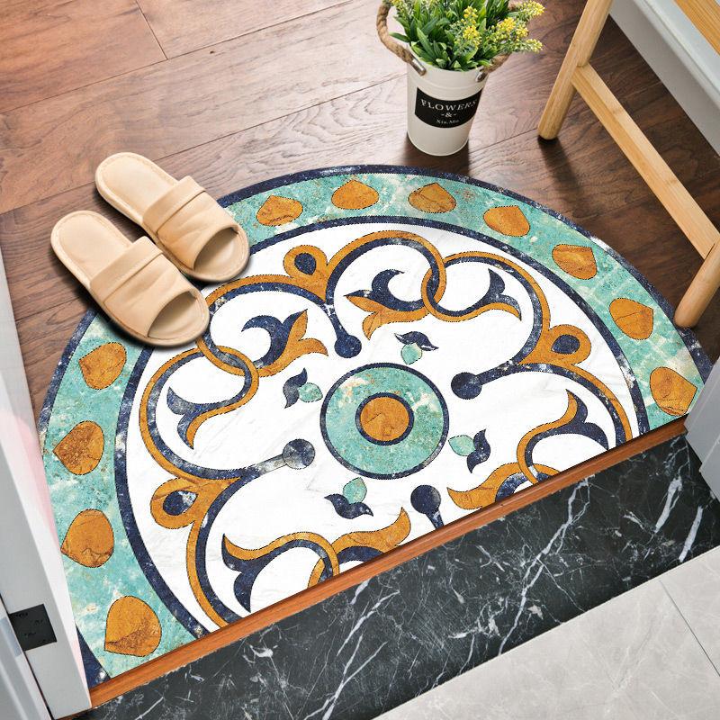 Simple Nordic Style Semi-circular Bath Mat Non-slip Bedroom Carpet High Quality Absorbent Mat Home Decoration Entrance Door Mats