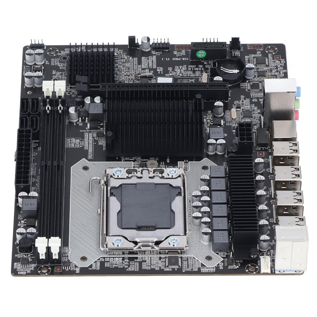 X58 Motherboard 2 DDR3 LGA 1366 Pins Gaming Motherboard Support ECC Memory USB2.0 SATA Port PCB Motherboard for Desktop
