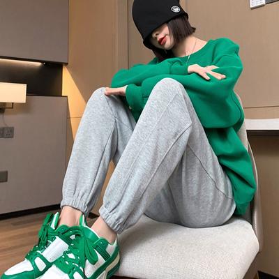 Gray Sweatpants Women's Spring and Autumn Loose Leggings Children's Trendy New Small Casual Sweatpants