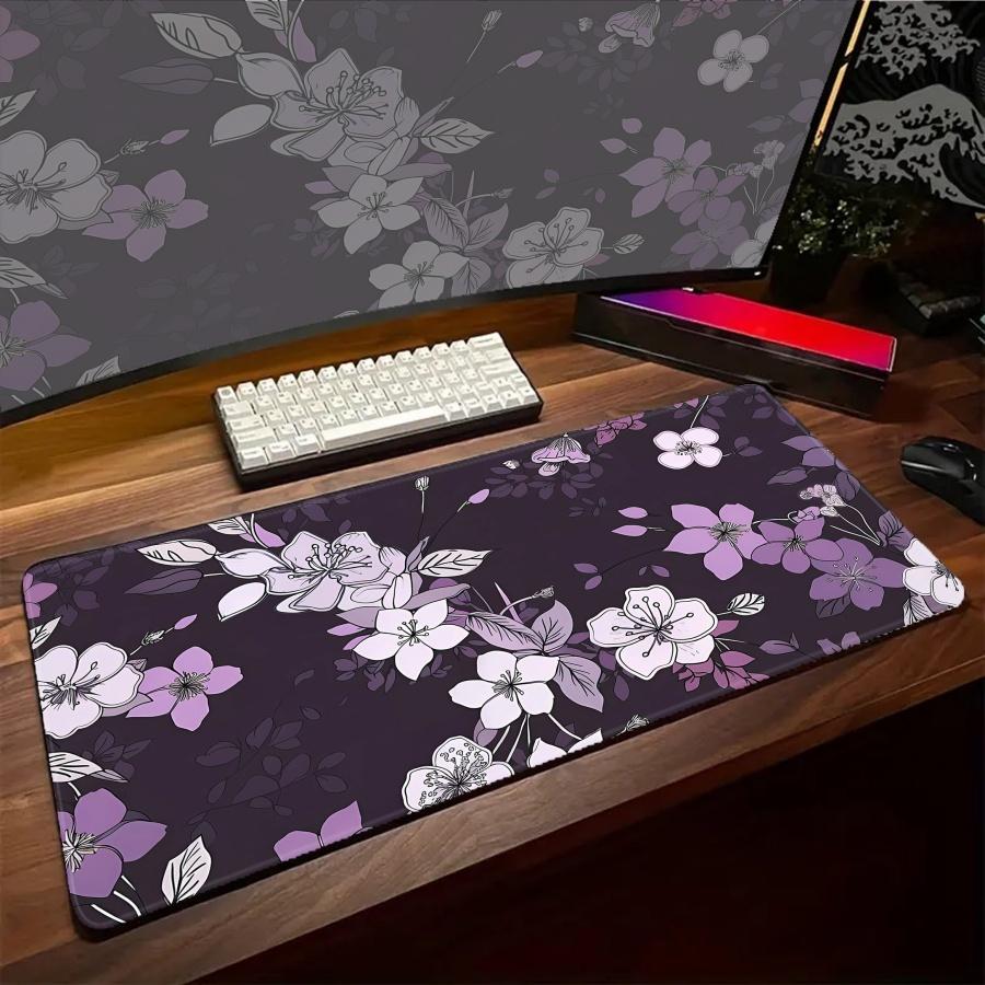 Computer Mouse Pad Blue Sakura Big Gamer PC Desk Mat Fast Delivery Nonslip XXL Accessories Setup Mousepad Large x Mat