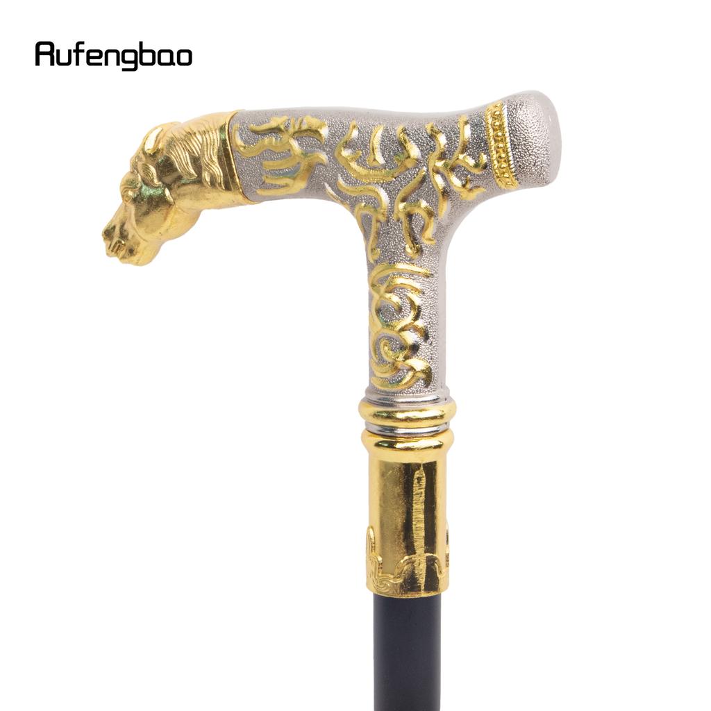 Golden White Horse Handle Luxury Walking Stick Party Fashion Elegant Walking Stick Decorative Cospaly Cane Knob Crosier 90cm