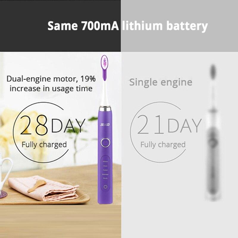 Seago 986 elektrický zubní kartáček pro dospělé Magnetická levitace Power Deep Clean Teeth 3 hlavice kartáčku