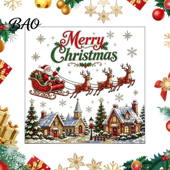 Reusable Window Stickers Christmas Clings, Removable PVC Decals, Snowy Festive Classroom Holiday Decorations Glass for Party Home And Store