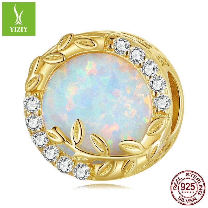 Wind S925 Silver Opal Bracelet Beaded, Retro Luxury Opal Diy Beads Loose Beads With