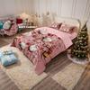 Set Plapumă Fără Miez 3 Buc. Crăciun Fericit Imitație Imprimeu Relief Dormitoare Mărimi Multiple Decorațiune Lenjerie de Pat Moale Lavabil la Mașină