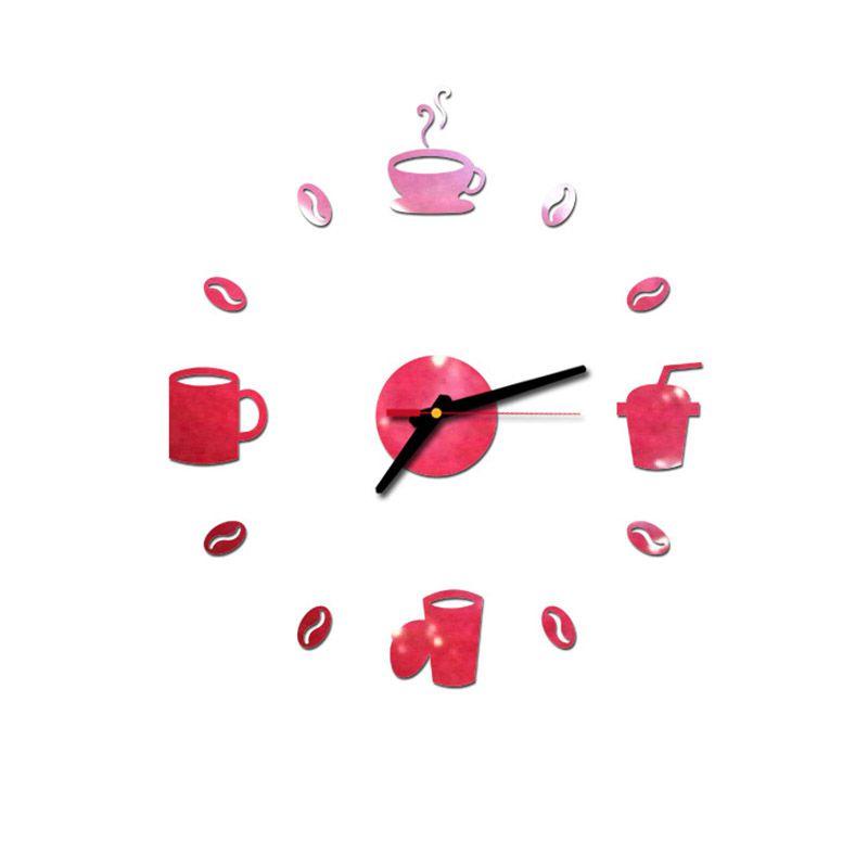 

Современная кофейная чашка 3D наклейка на стену часы DIY наклейка на стену настенное искусство домашний декор бар