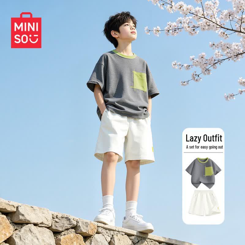 MINISO Boys' Quick-Dry Short Sleeve T-Shirt & Shorts Set