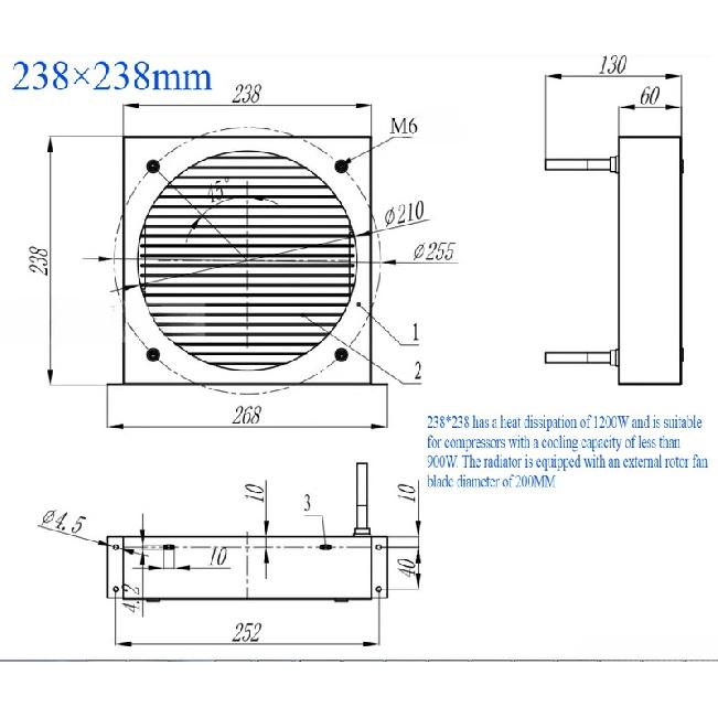 1PC Microchannel condenser coil parallel flow Condenser for Compressor refrigeration micro channel tube and fins heat exchanger