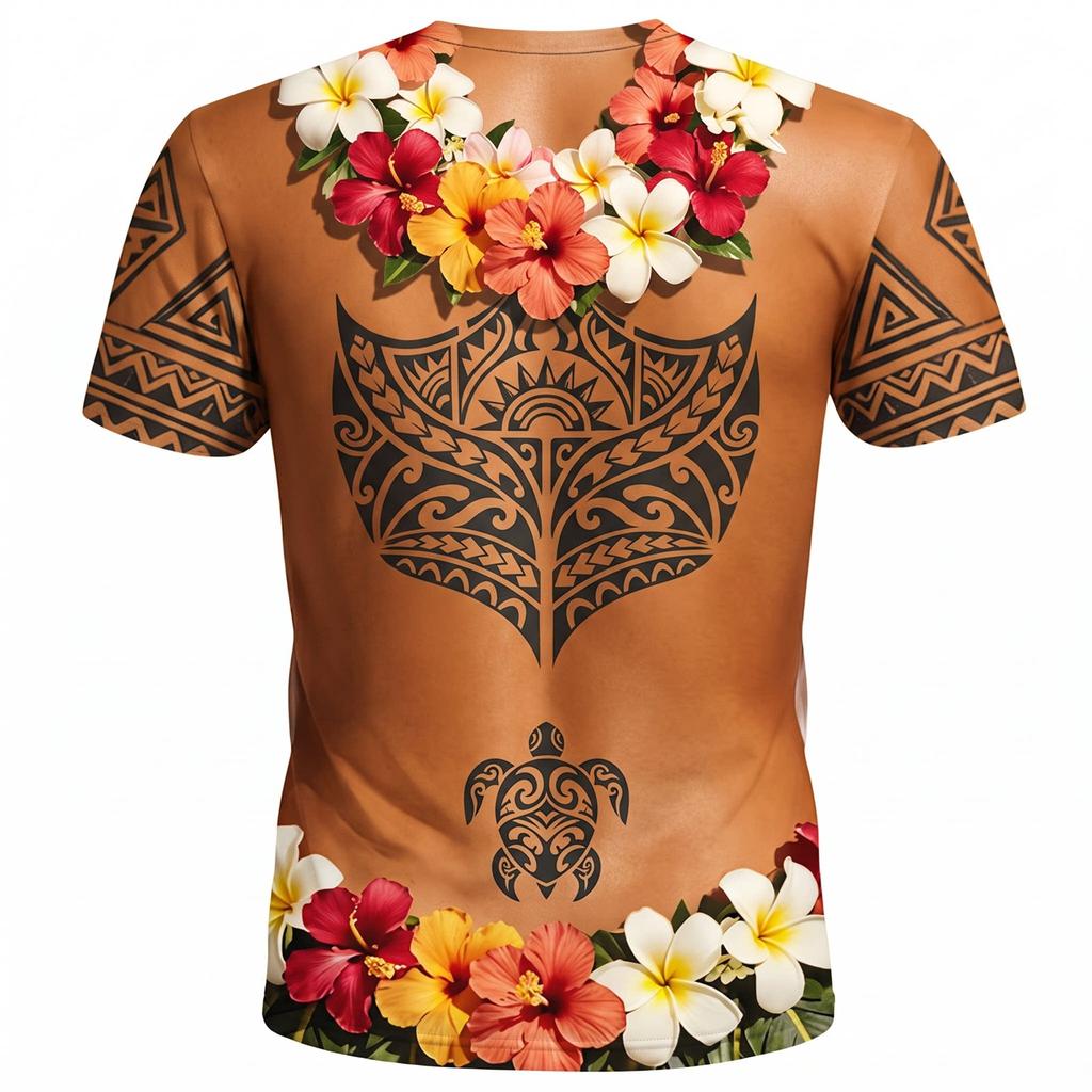 Lustiges Herren-Muskel-T-Shirt mit 3D-Brusthaaren und Sixpack-Print, Locker geschnittenes Scherz-T-Shirt
