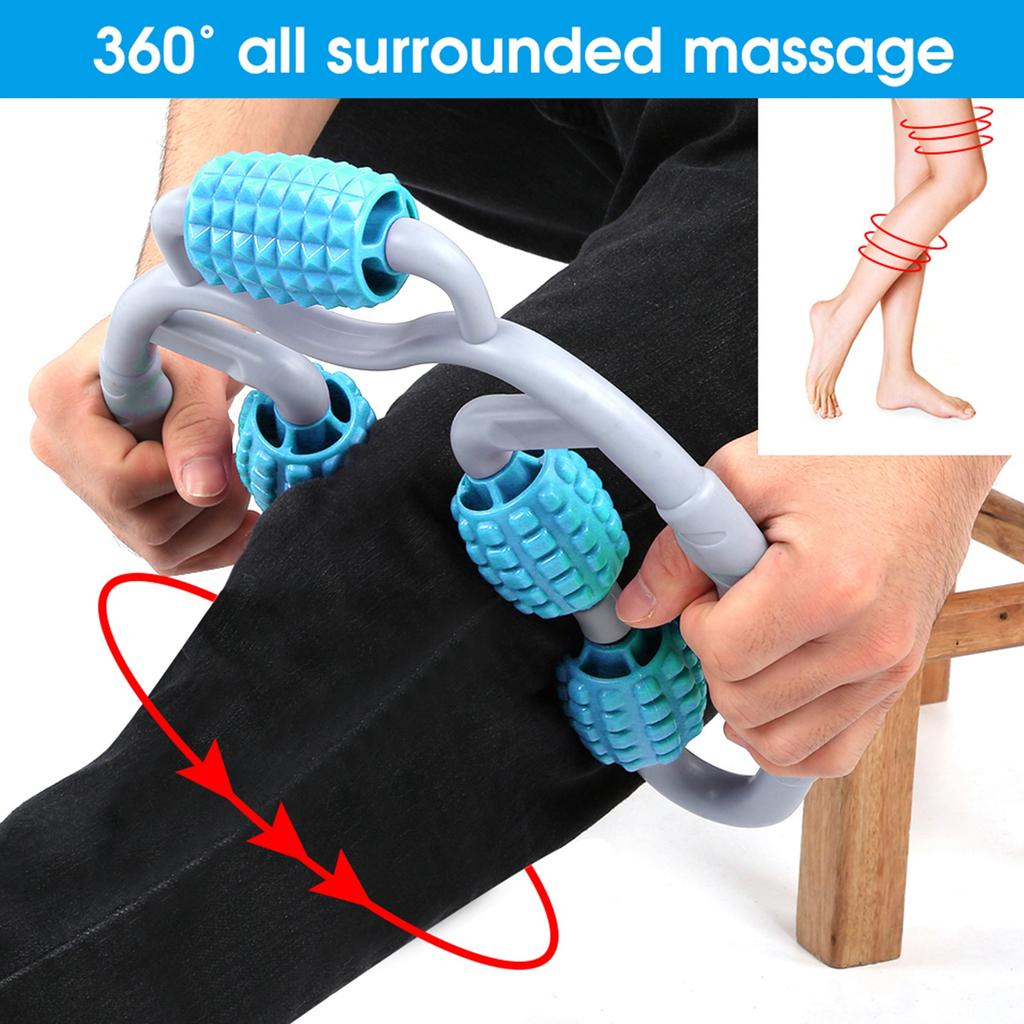 Clamp Leg Massager Handheld 360 Degree All Surrounded Massage Relax Calf Muscle Yoga Fitness Equipmentblue