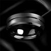 Fashion 8mm Men Rings Black Groove Matte Stainless Steel Rings For Men Wedding Engagement Jewelry Anniversary Birthday Gifts