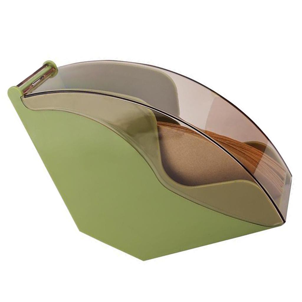 Acrylic Coffee Filter Holder with Lid Fan Shaped Filter Paper Dustproof Storage Box Dispenser