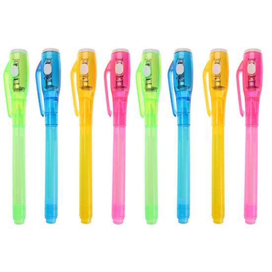 2ks neviditelných inkoustových per s UV světlem Kreativní psaní Zábavný popisovač tajných zpráv Kouzelná inkoustová pera pro děti
