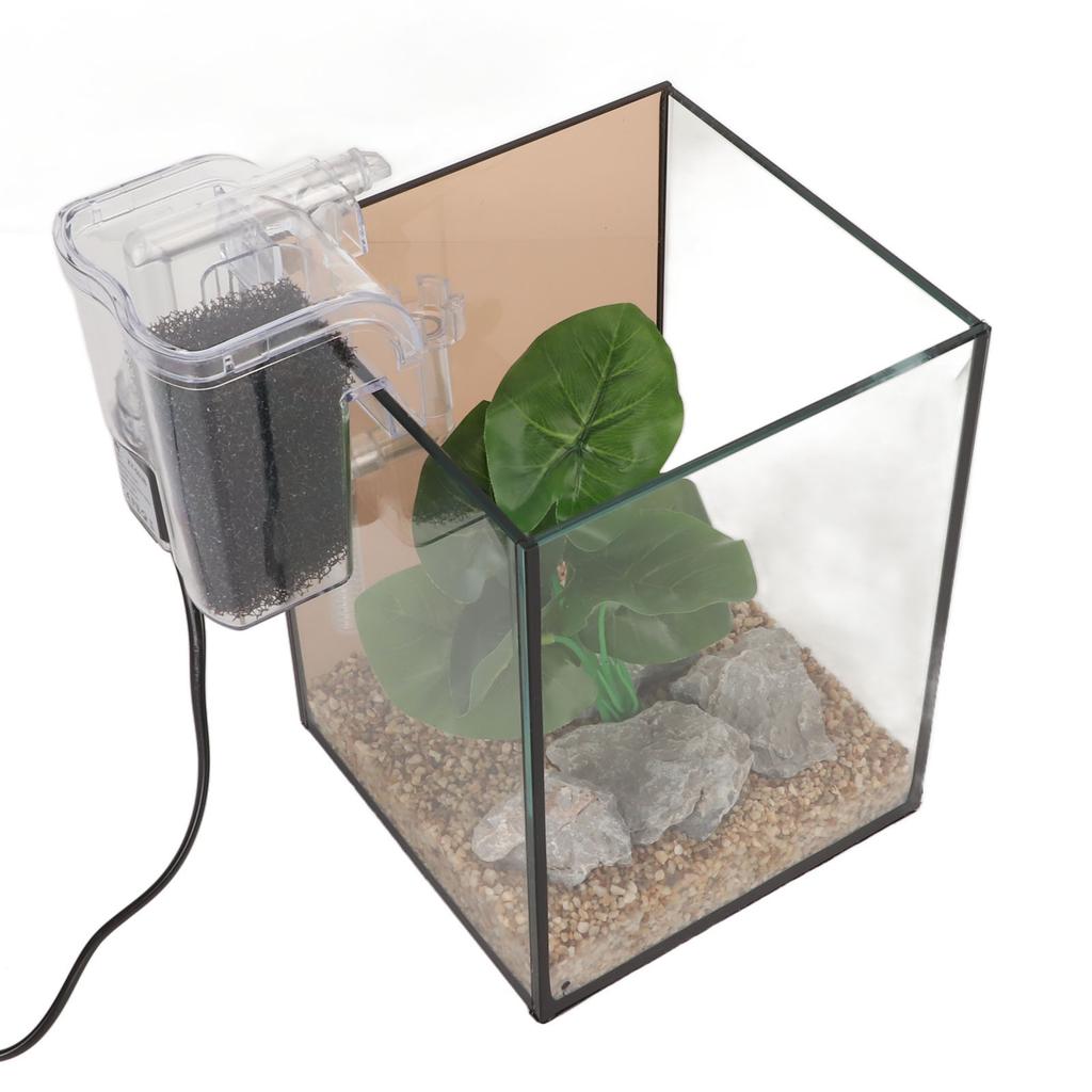 Desktop Small Fish Tank 3 In 1 Clear Aquarium Kit Betta Fish Tank with Filter and LED Light for