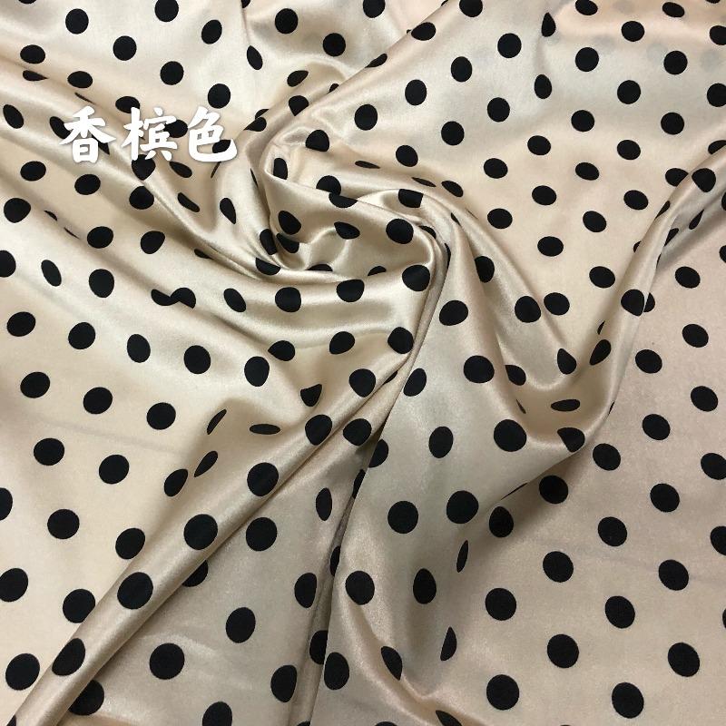 19 Momme Stretch Mulberry Silk Fabric Multi-Color Polka Dot Design Soft for DIY Sewing Summer Dress Shirt Cheongsam Fabric