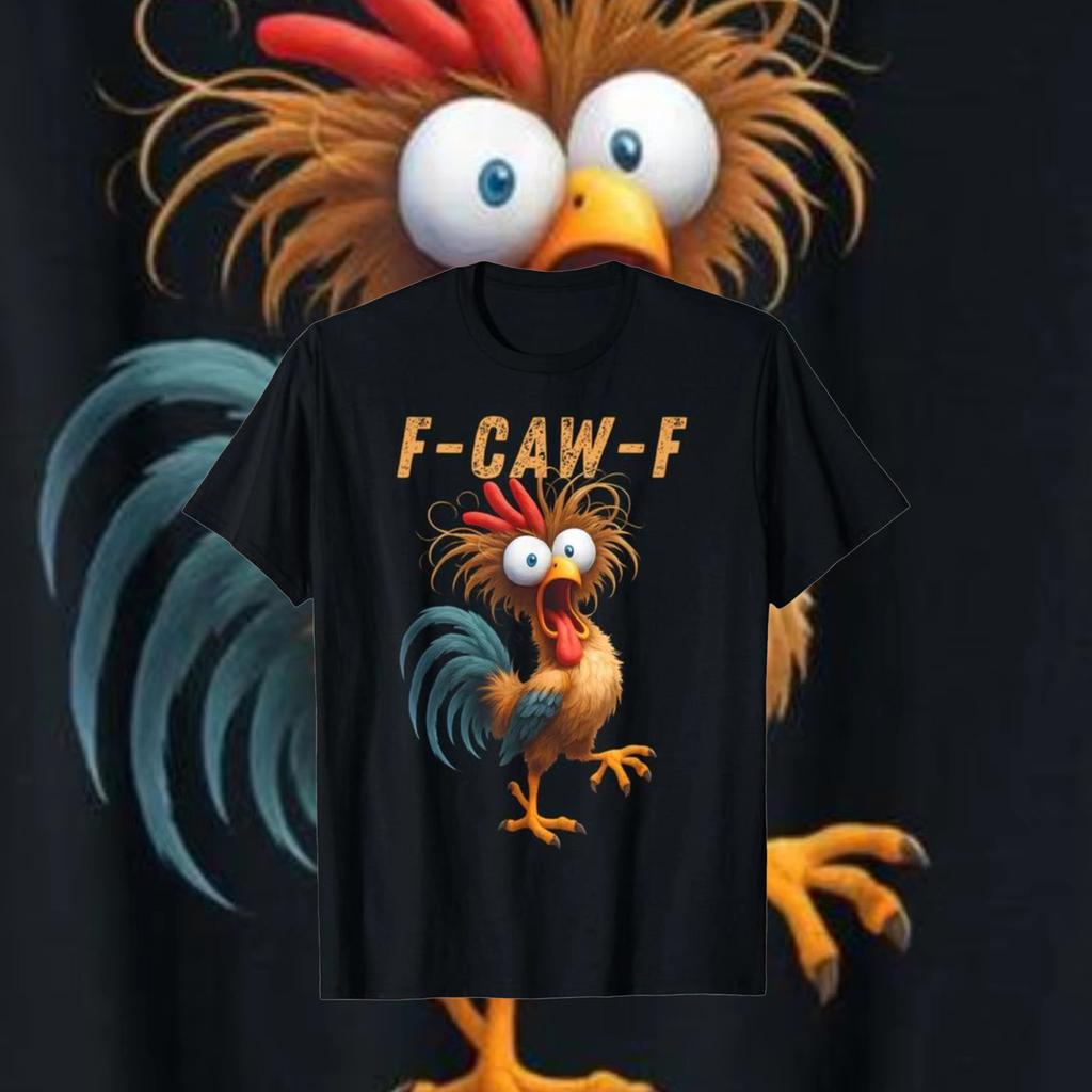 Vintage F-CAW-F Chicken Meme T Shirt Funny Animal Print Casual Streetwear Unisex Tee
