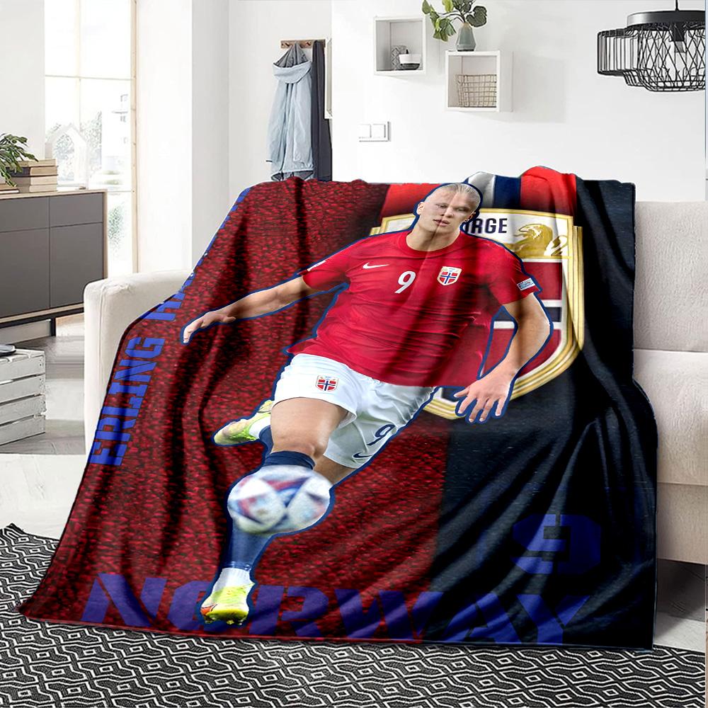 1pc Haaland14 Blanket, Gift, for Men and Women, Soft Blanket, Good for Sofa Bed Couch Travel, Lightweight Flannel Blanket