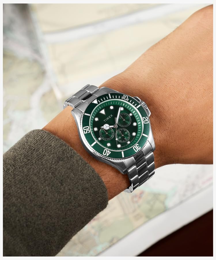 Harborside Watch Quartz 100M Water Resistant Mineral Glass Green Dial TW2Y33200 [TIMEX] Men's [Authentic]