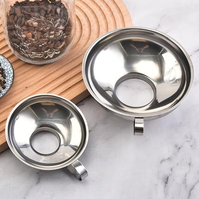 Large-caliber Funnel with Wide Mouth1pc, Stainless Steel Funnel, Oil, Kimchi, Fruit, Enema Powder, Household Oil Leakage