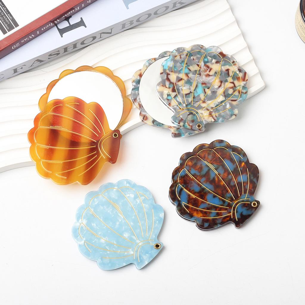 Acetate shell mirror European and American advanced carry-on mirror small fresh temperament