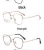 Fashionable Retro Metal Myopia Glasses Frame with Ultralight Polygonal Full Rim Plano Lenses