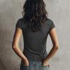 Women's Casual Fashion  Zipper Collar Short Sleeve Top