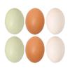 Wooden Simulation Chicken Eggs Artificial Eggs for Decor 6Pcs Kids Crafts