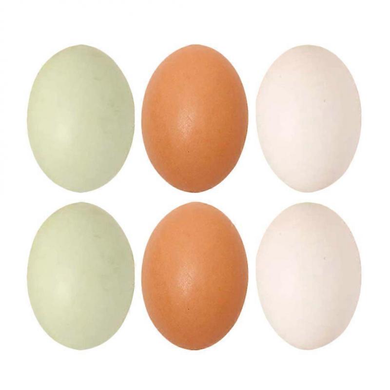 Wooden Simulation Chicken Eggs Artificial Eggs for Decor 6Pcs Kids Crafts