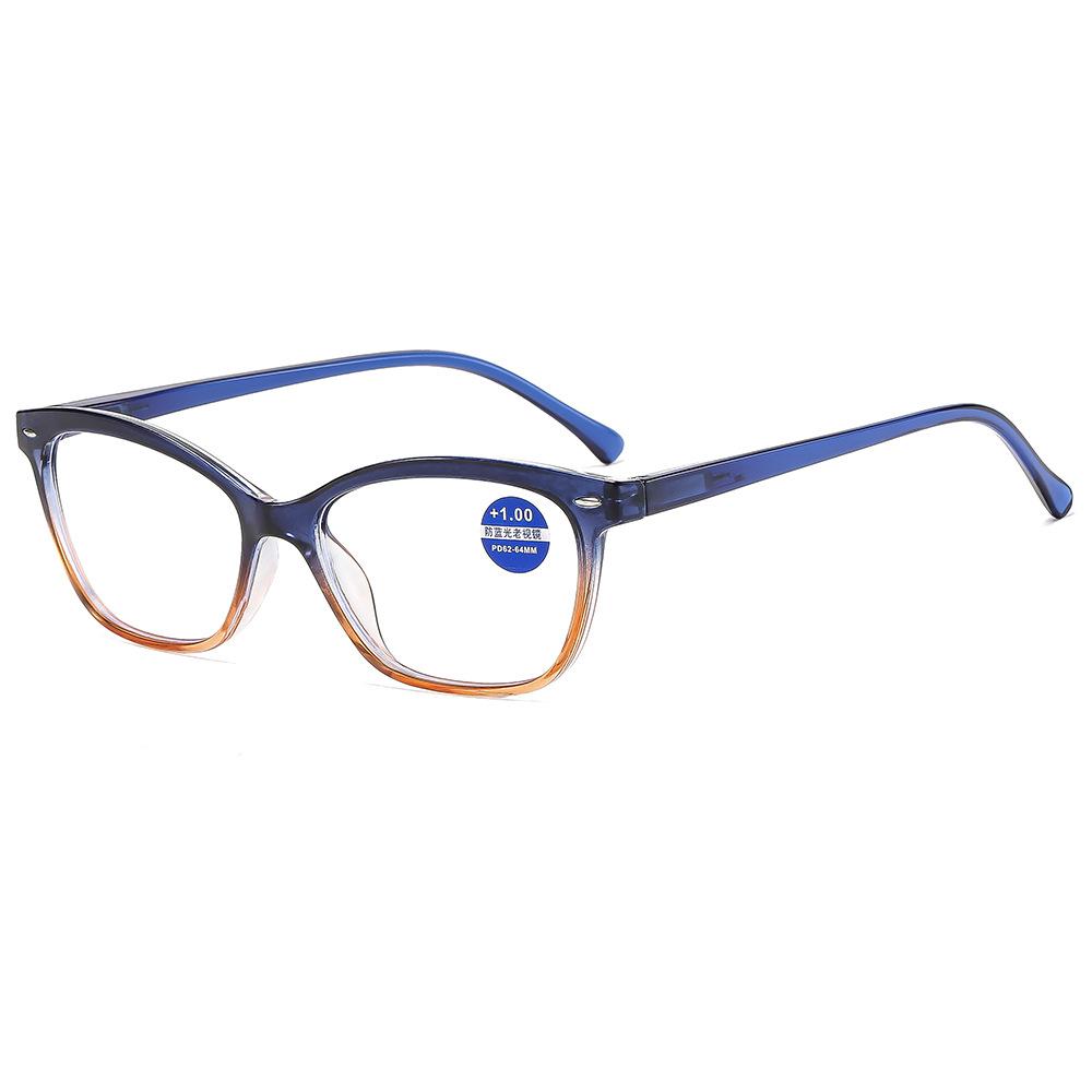 

Anti Blue Light Reading Glasses Fashion Women Men Clear Sqaure Computer Presbyopic Eyeglasses Spring Legs Frame Eyewear 1.00