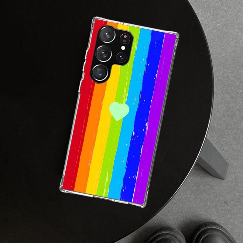 Rainbow Gradient Love Phone Case Cover for Samsung Galaxy S26 S25 Edge S24 S23 Ultra S22 Plus S21 FE S20 + Art Customized Fundas