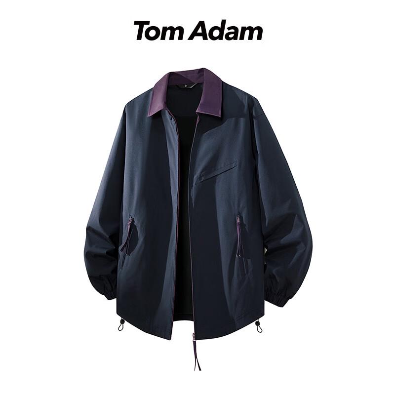 TOM ADAM Autumn Color Block Lapel Jacket