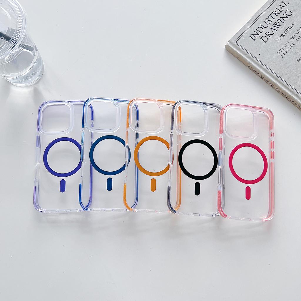 For iPhone 16 Pro Case Compatible with MagSafe Clear TPU Acrylic Phone Back Cover