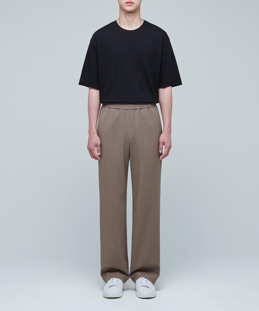 MUSINSA STANDARD Genderless Wide Elastic Waist Slacks [Dusty Beige]