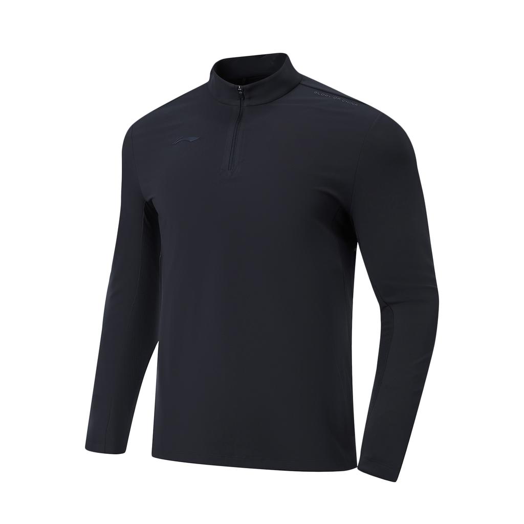 Li-Ning Honor Gold Standard Series Pullover Stand Collar Casual Versatile Soft Comfortable Long Sleeve T-Shirt Men Tops ATLW273-3