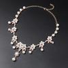 Branch Shaped Simulation Pearl Necklace Earrings Set Ethnic Retro Jewelry Bride Dress Accessories