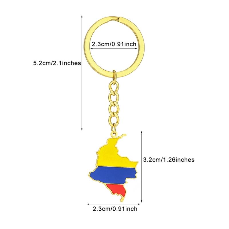 Portachiavi Portatili Mappa della Colombia Portachiavi con Bandiera Accessorio Portachiavi per Zaino