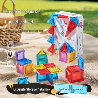Minecraft Magnetic Building Tiles: Portable STEM Educational Toys for Kids
