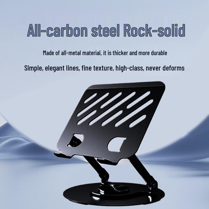 Foldable Metal Laptop & Tablet Stand with 360° Rotation and Double Rod Support