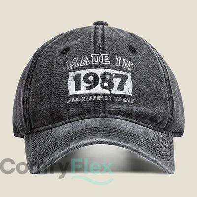 Cotton Made In 1987 Original Parts Birthday Washed Baseball Cap Outdoor For Womens Unisex FeUnisex Fashion Dad Hat Hip Hop