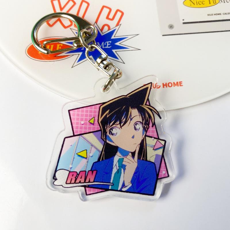 6pcs Detective Conan Anime Acrylic Keychain Conan Rachel Jimmy Decorative Pendant Keyring Accessories Gift