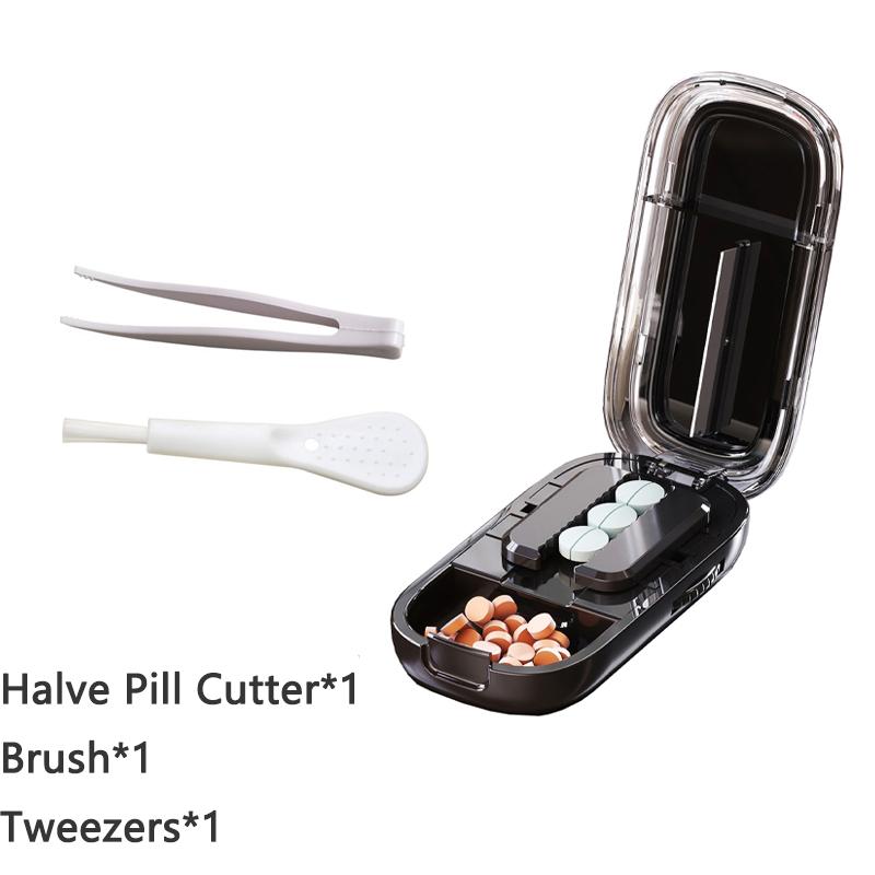

UNTIOR Anti-Slip Stylish Pill Cutter 2 Parts/4 Parts Compact Cute Portable Tablet Cutte Made of ABS plastic for Long Lasting Use
