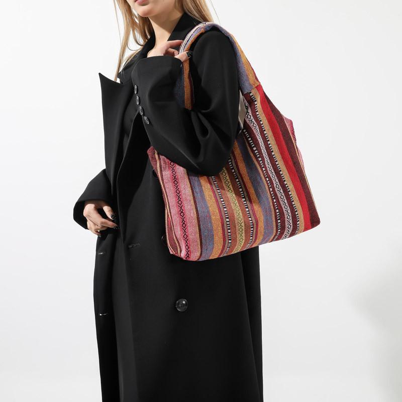 Trendy Plaid Contrast Color Street Style Tote Bag Women Winter Large Capacity Shoulder Bag