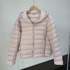 New white duck down light down jacket women's short hooded loose and thin ribs thermal jacket