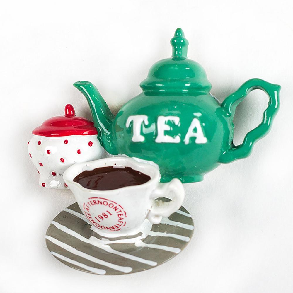 Creative Cartoon Afternoon Tea Food Resin Three-Dimensional Design Refrigerator Stickers Magnetic Message Home Decoration
