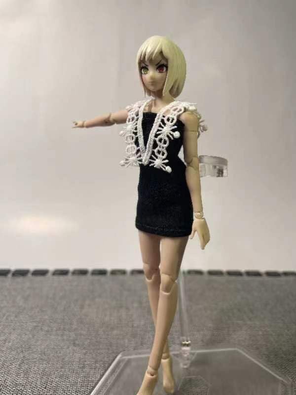 Dieses süße Einteiler-Kleid ist perfekt für Figuren im Maßstab 1:12. Es ist perfekt für Figuren im Maßstab 1:12, einschließlich Mecha Girls und Bishoujo-Figuren.. (Kopf und